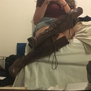Thigh High Brown Boots
